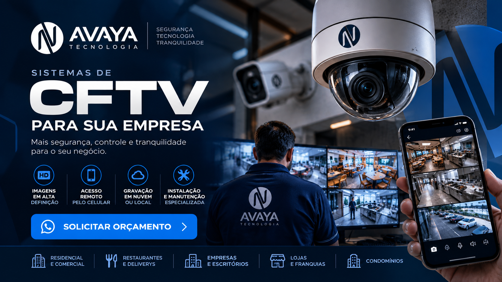 CFTV e câmeras de segurança - AVAYA Tecnologia