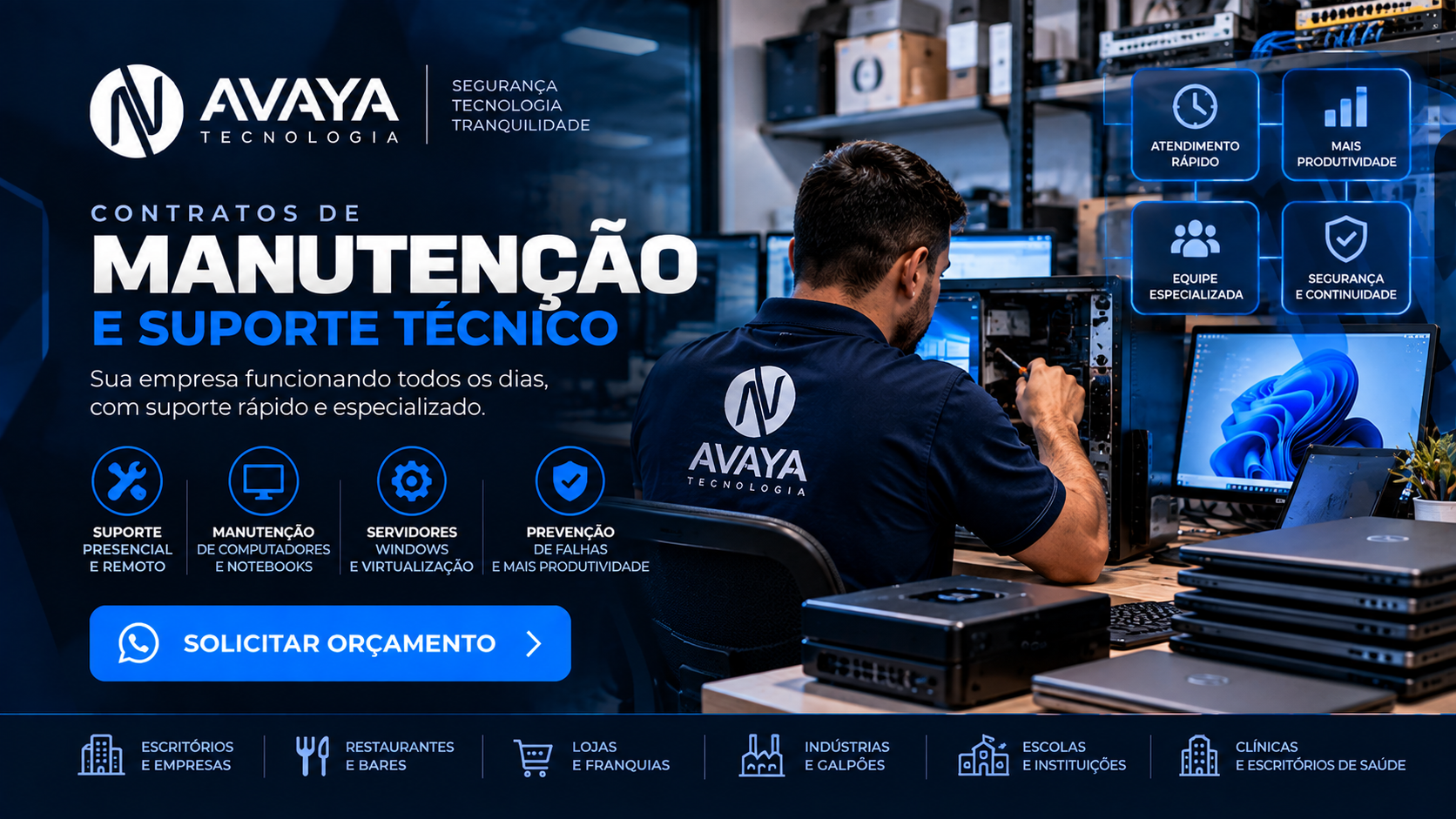 Contratos de manutenção e suporte técnico - AVAYA Tecnologia