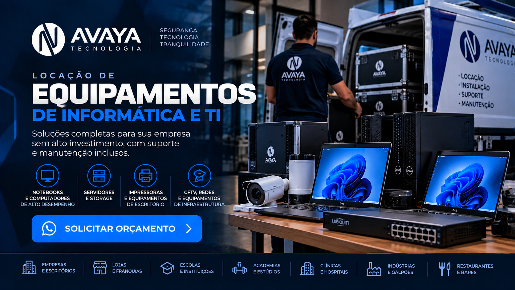 Locação de computadores e equipamentos de tecnologia - AVAYA Tecnologia